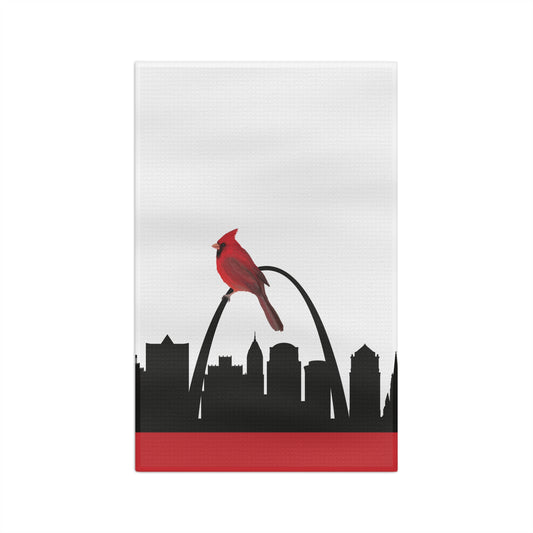 STL Skyline & Cardinal Microfiber Tea Towel