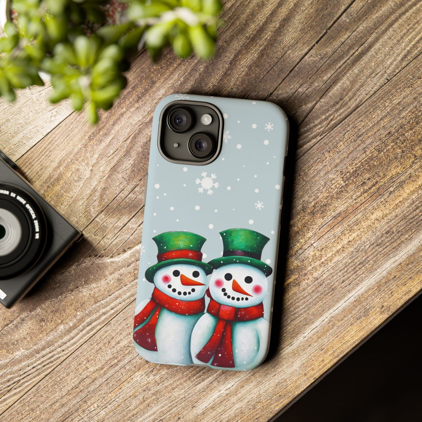 Snowman Couple iPhone Samsung Galaxy Google Pixel Tough Cases