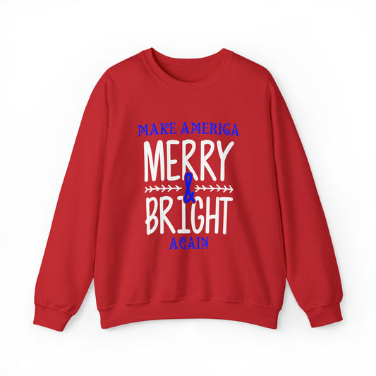 Bold Make America Merry & Bright Again Red Unisex Heavy Blend™ Crewneck Sweatshirt