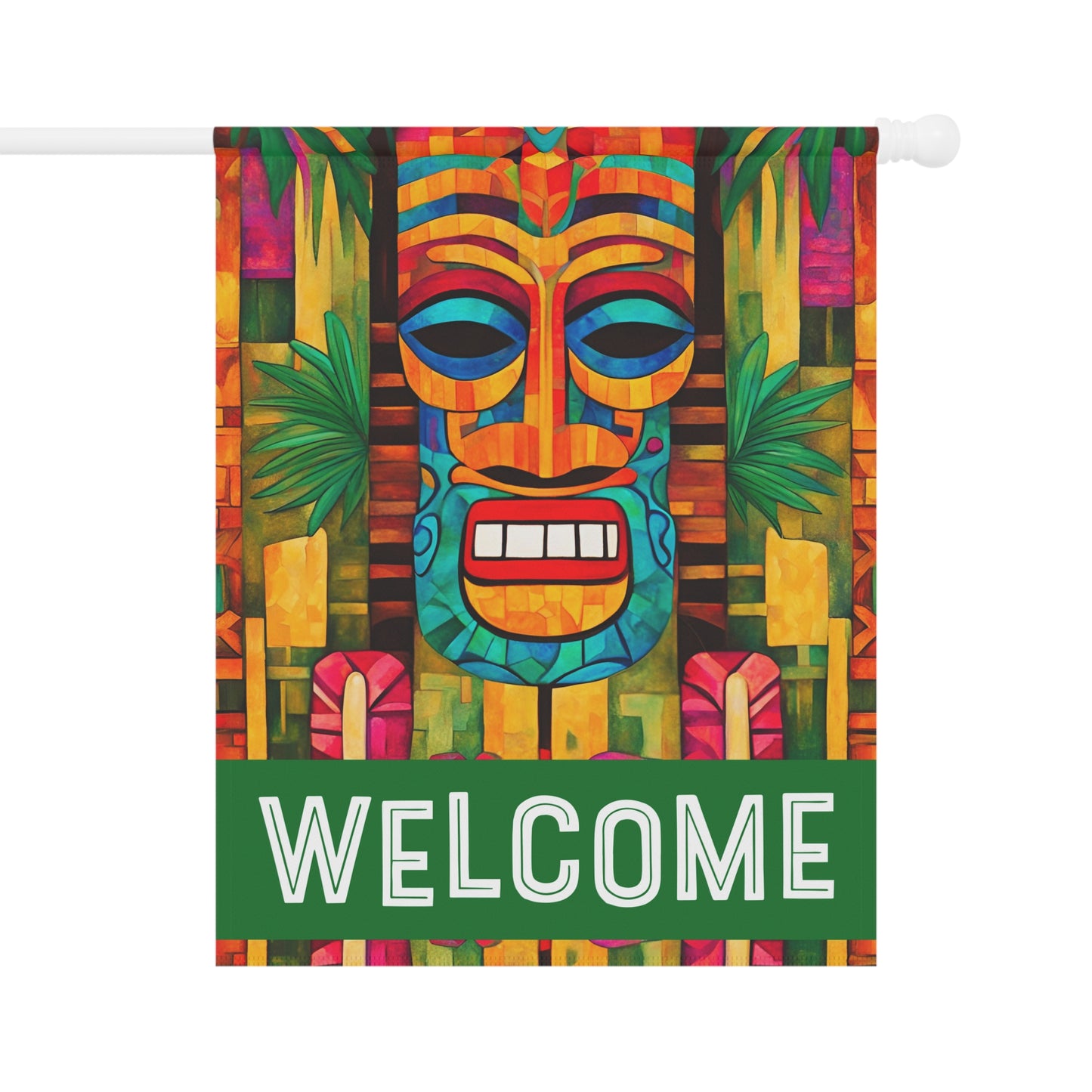 Tiki Burt Welcome 2-Sided Garden & House Flag/Banner