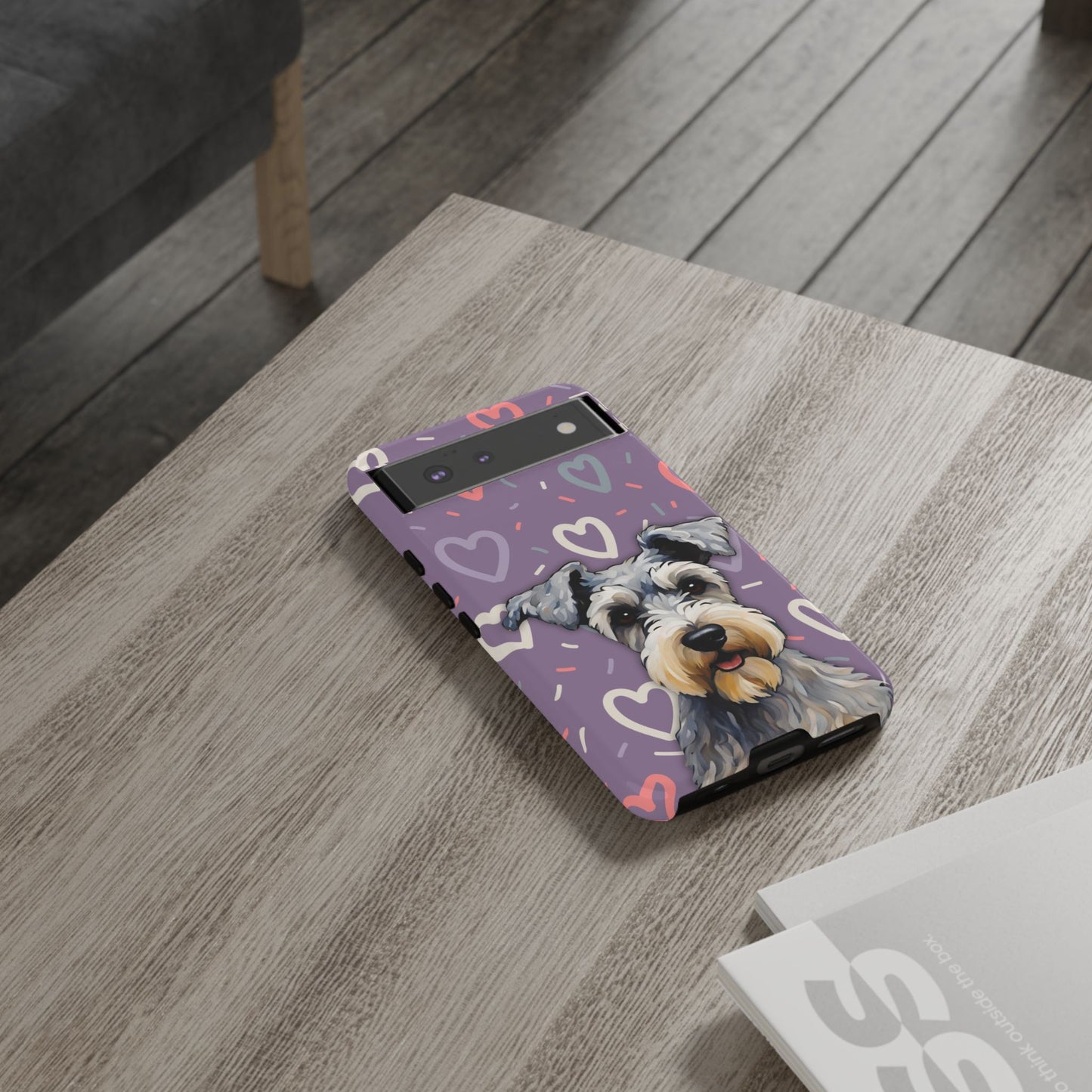 Miniature Schnauzer Love iPhone Samsung Galaxy Google Pixel Glossy Tough Case