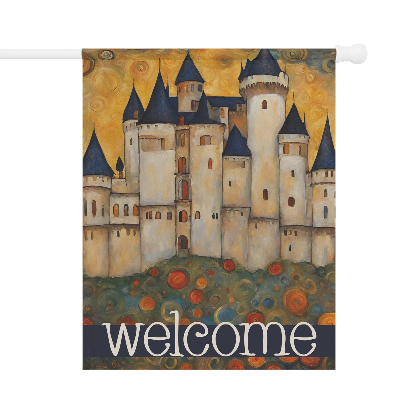 Castle on the Hill Welcome 2-Sided Garden & House Flag/Banner