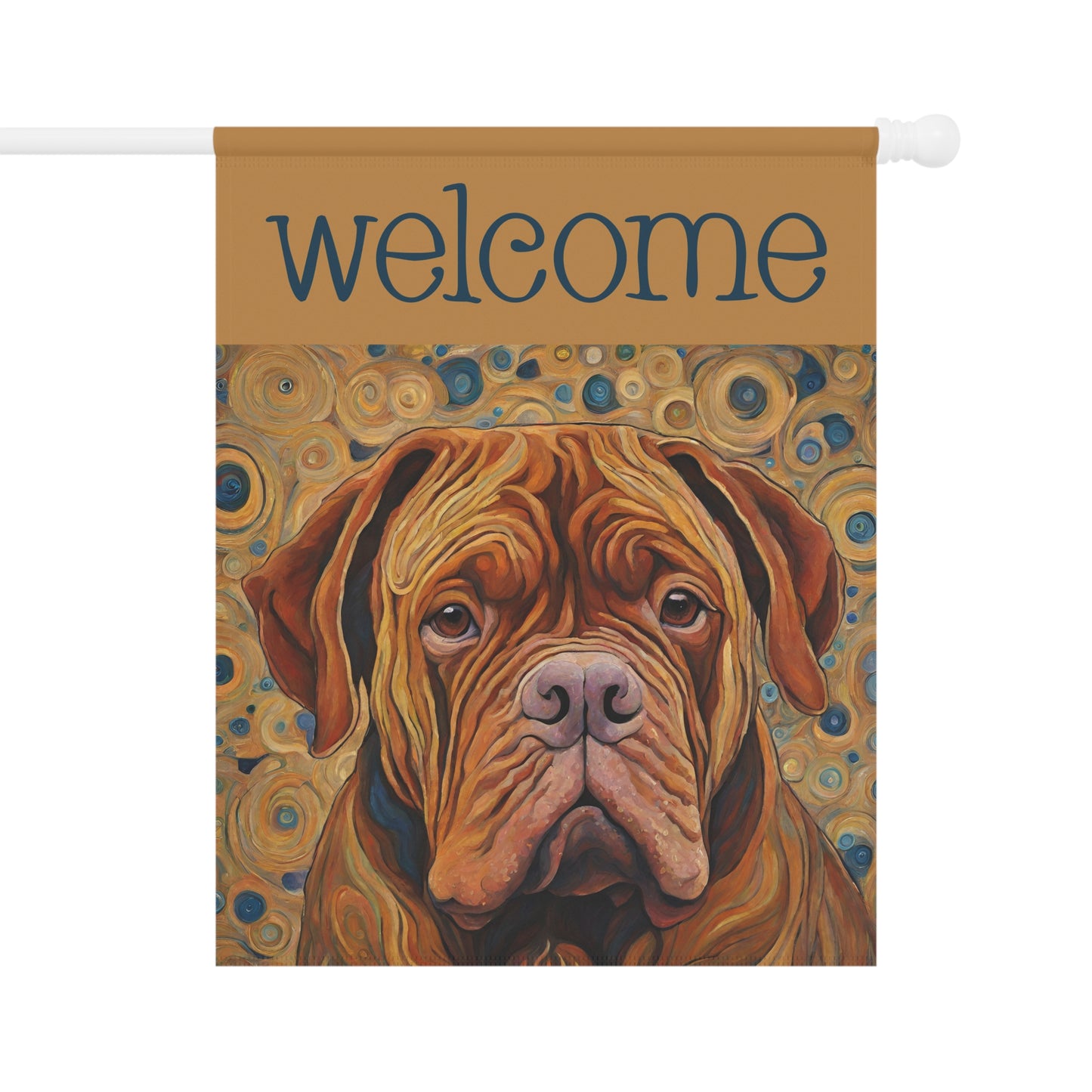 Dogue De Bordeaux Welcome 2-Sided Garden & House Flag/Banner