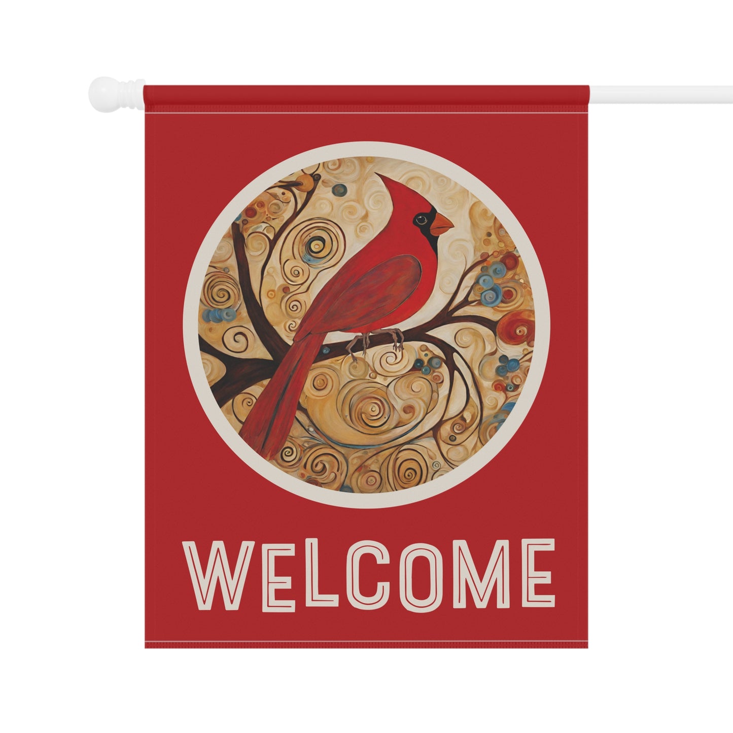 Red Cardinal Welcome 2-Sided Garden & House Flag/Banner