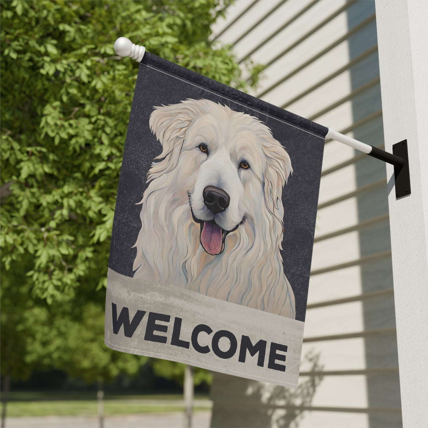 Great Pyrenees Welcome 2-Sided Garden & House Flag/Banner