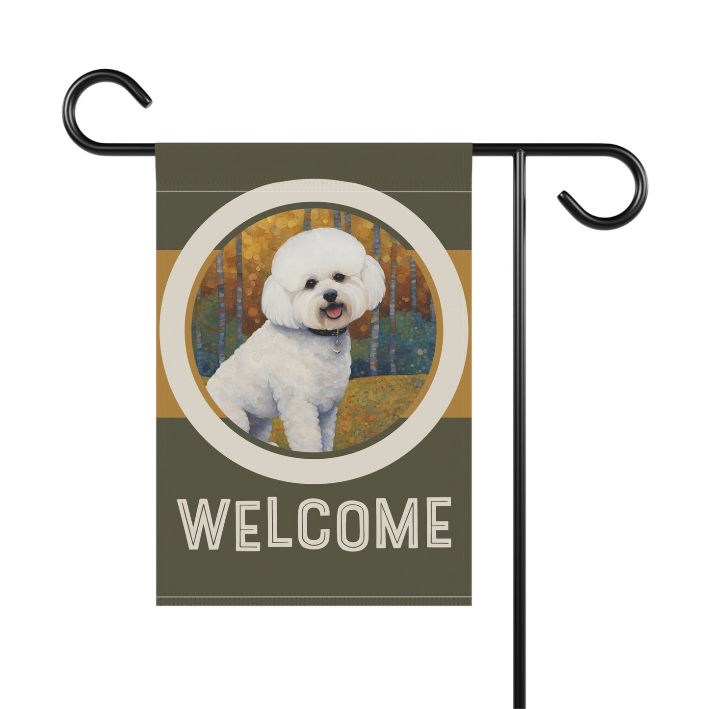 Bichon Frise Welcome 2-Sided Garden & House Flag/Banner