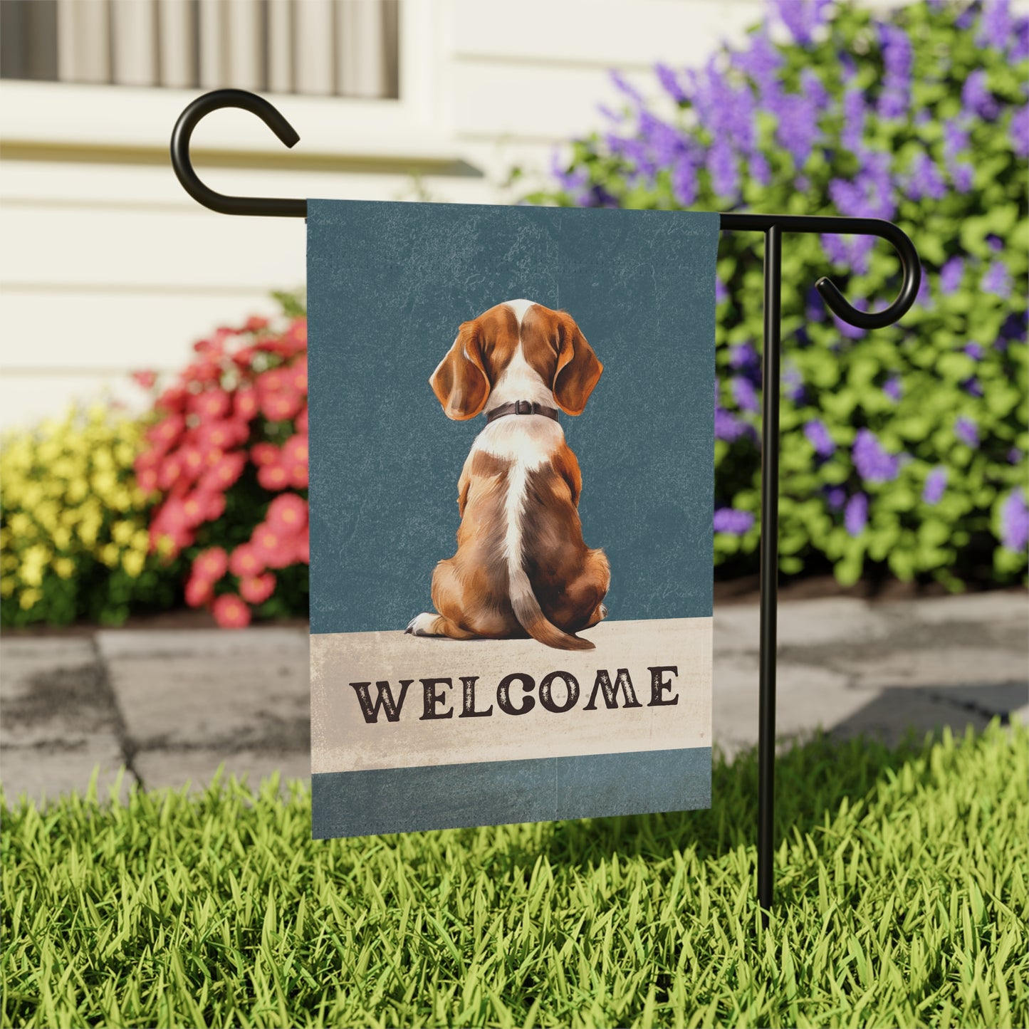 Beagle Welcome 2-Sided Garden & House Flag/Banner