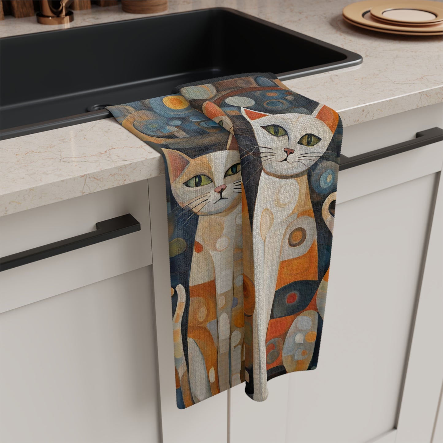 Feline Family Microfiber Tea Towel