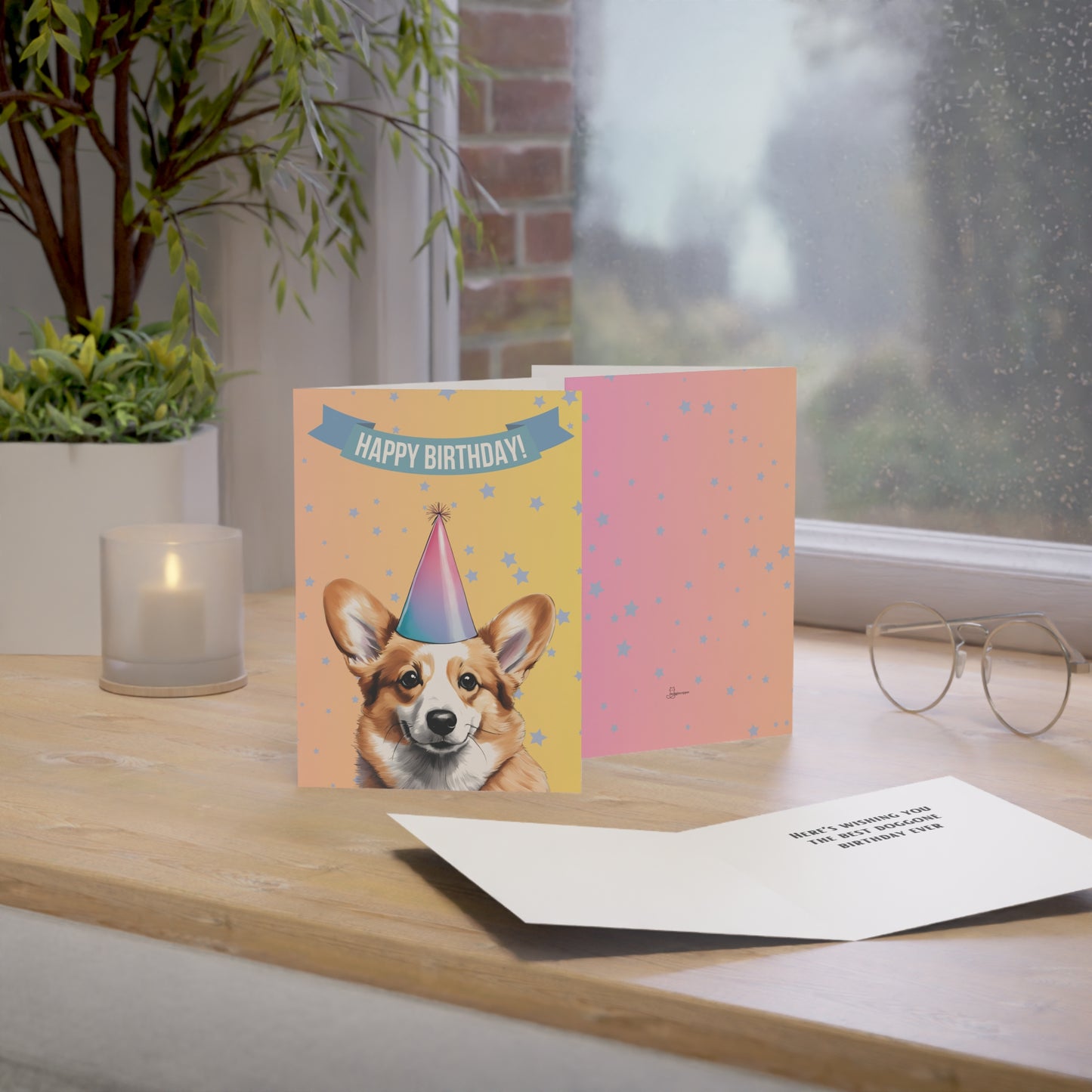 Corgi Happy Birthday 5 x 7 Greeting Cards (10 Pack)