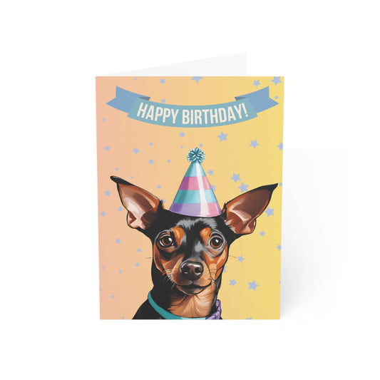 Miniature Pinscher Happy Birthday 5 x 7 Greeting Cards (10 Pack)