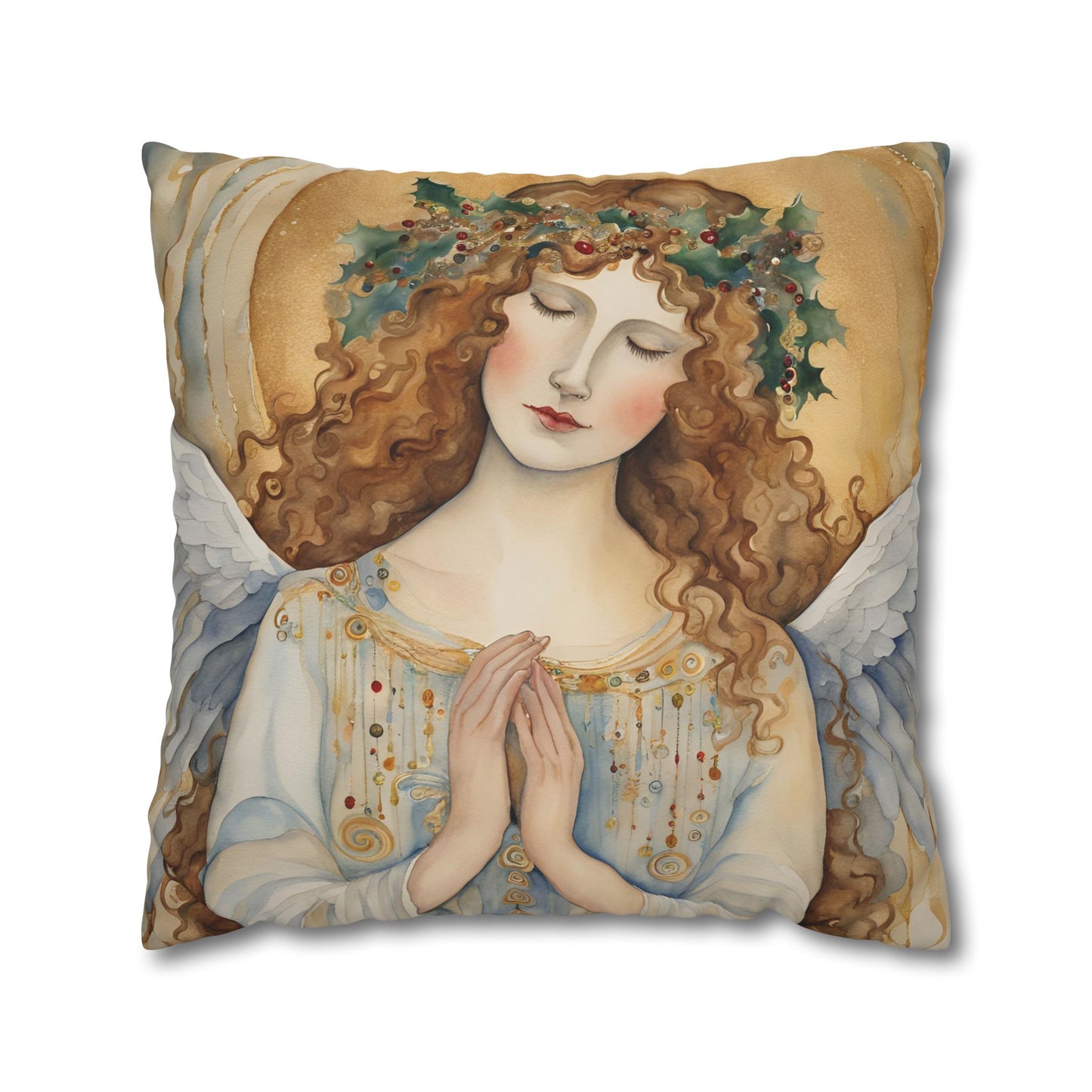 Guardian Angel Square Poly Canvas Pillowcase