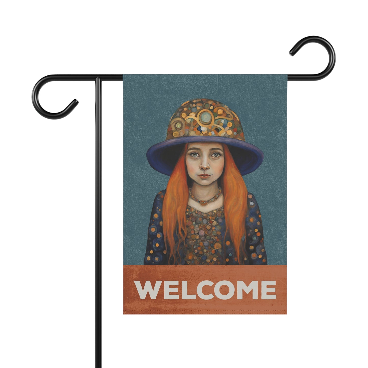 Gnome Girl Welcome 2-Sided Garden & House Flag/Banner