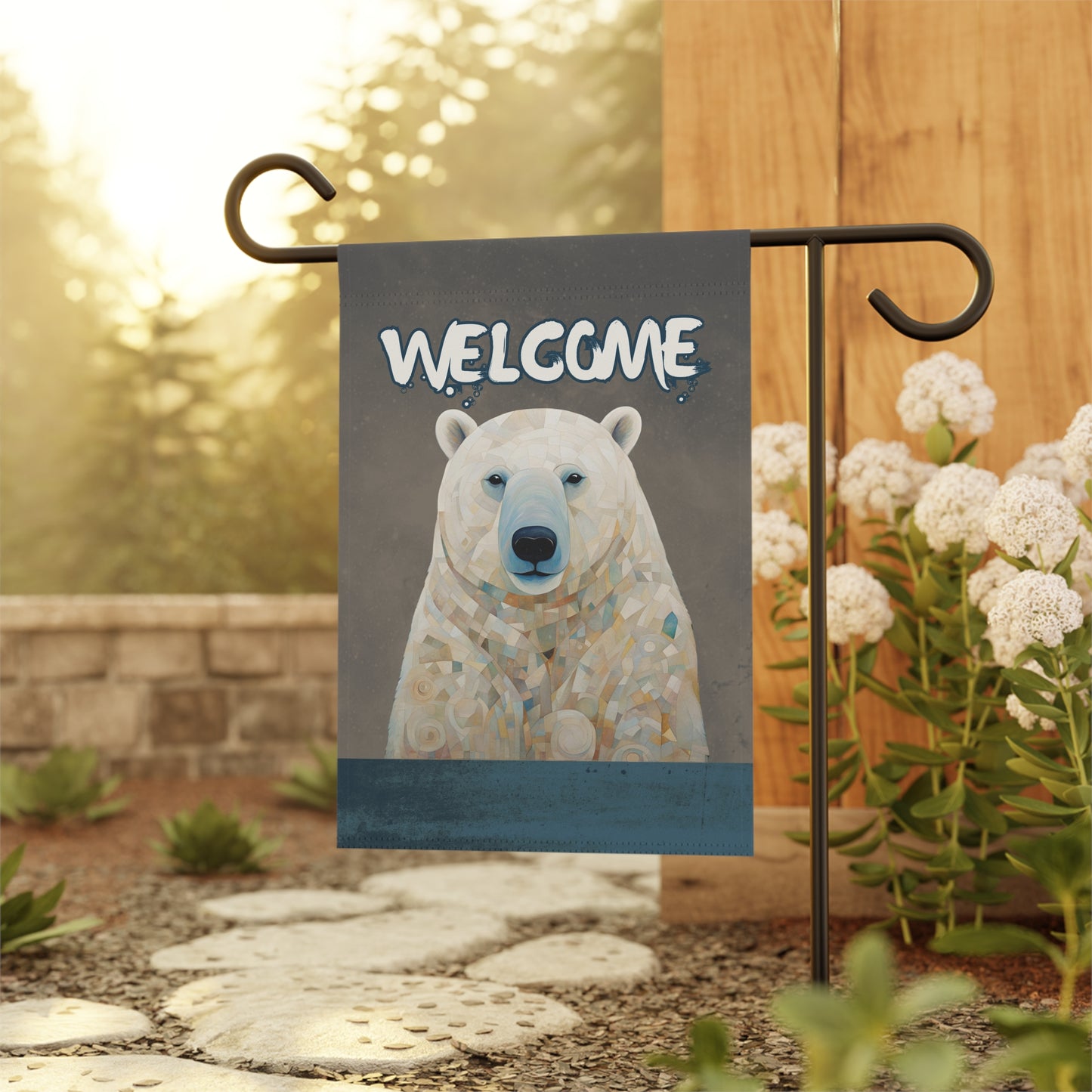 Polar Bear Welcome 2-Sided Garden & House Flag/Banner