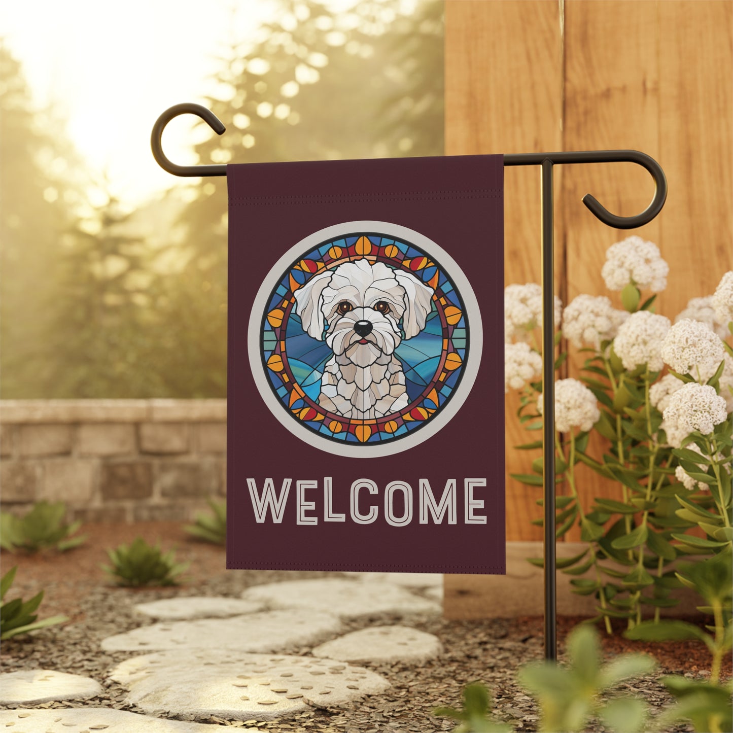 Bichon Frise Welcome 2-Sided Garden & House Flag/Banner