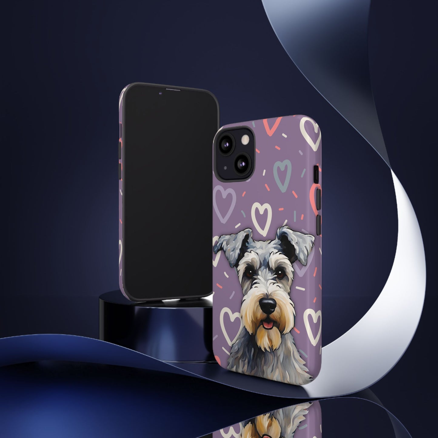 Miniature Schnauzer Love iPhone Samsung Galaxy Google Pixel Glossy Tough Case