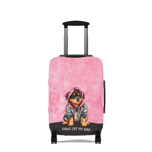 Rottweiler in Hoodie Jacket Paws Off My Bag Luggage Cover