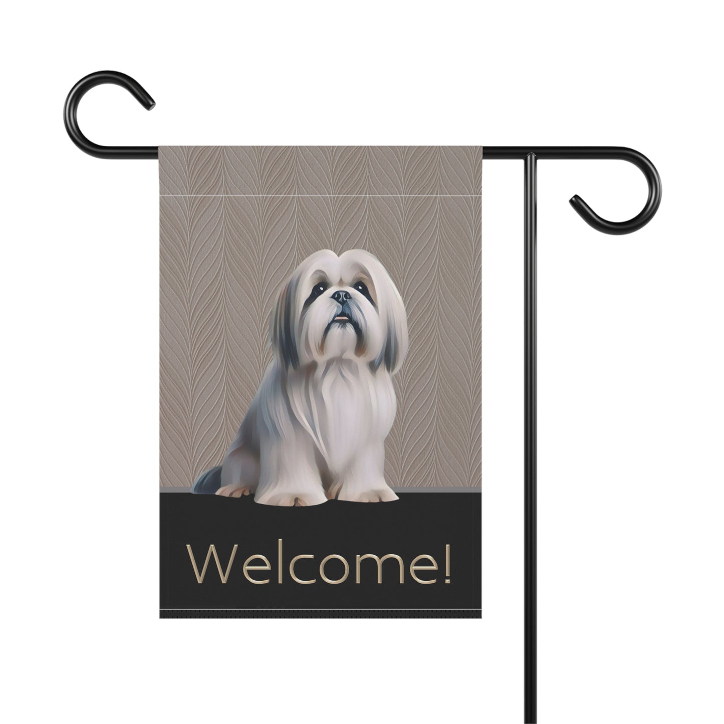 Lhasa Apso Welcome 2-Sided Garden & House Flag/Banner