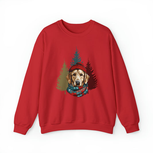 Golden Retriever in Hat & Scarf Unisex Heavy Blend™ Crewneck Sweatshirt