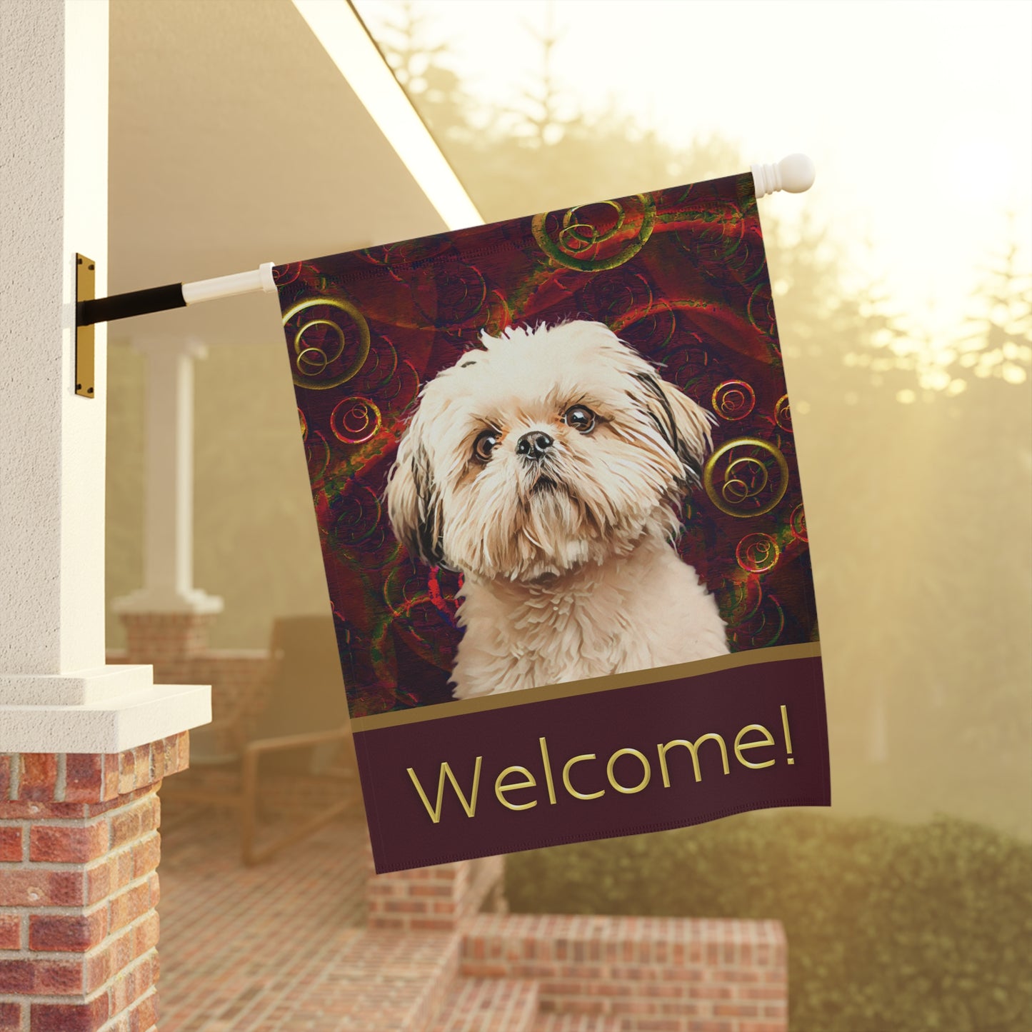 Shih Tzu Welcome 2-Sided Garden & House Flag/Banner