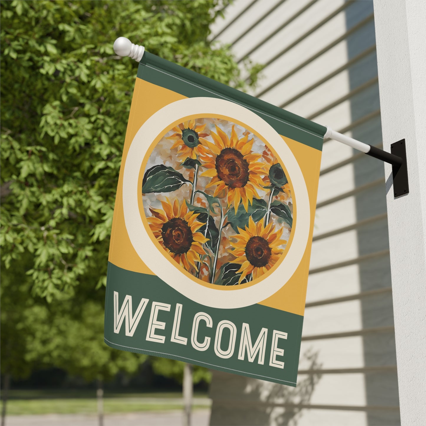 Sunflowers on My Mind Welcome 2-Sided Garden & House Flag/Banner