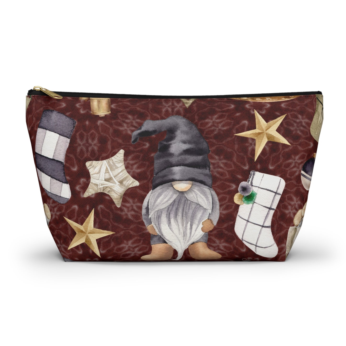 Rustic Gnome Holiday Accessory Pouch w T-bottom