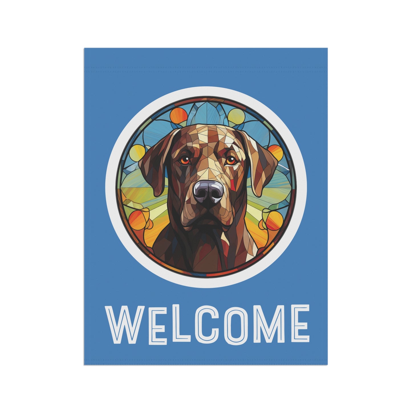 Chocolate Labrador Retriever Welcome 2-Sided Garden & House Flag/Banner