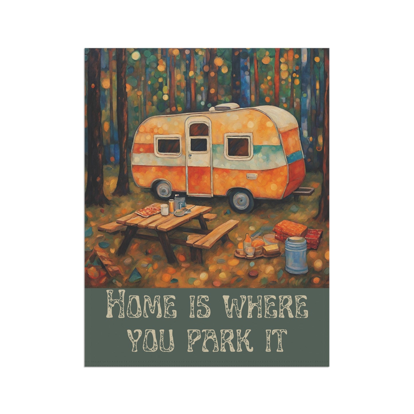 Home is Where You Park It Camping 2-Sided Garden & House Flag/Banner