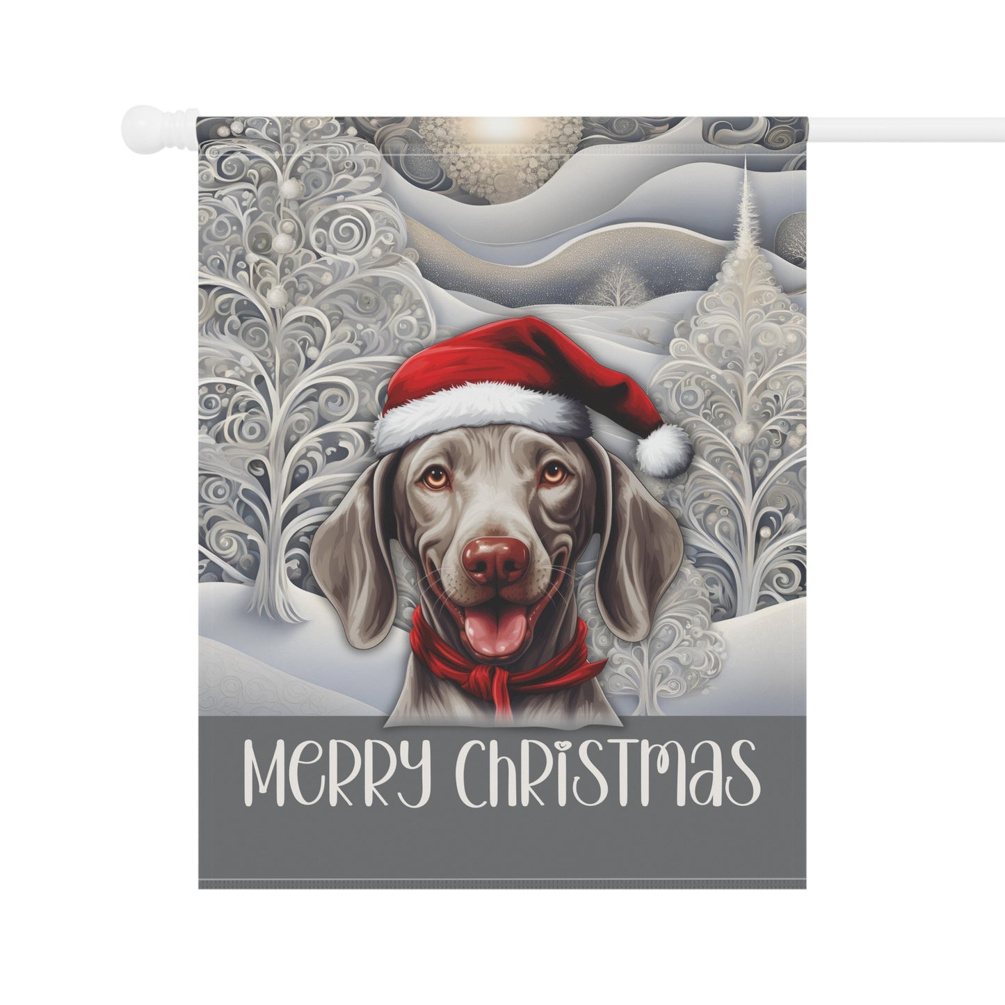 Weimaraner Merry Christmas 2-Sided Garden & House Flag/Banner