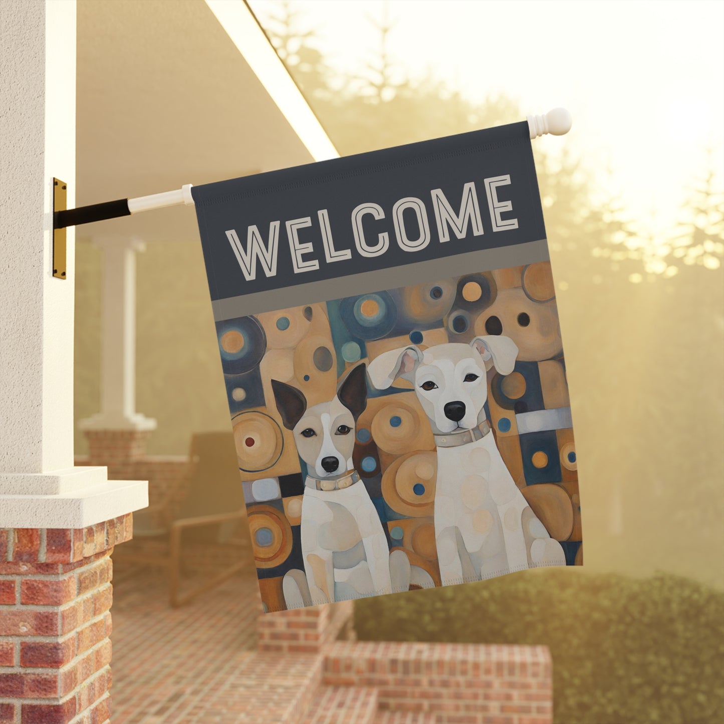 Canine Kids Welcome 2-Sided Garden & House Flag/Banner