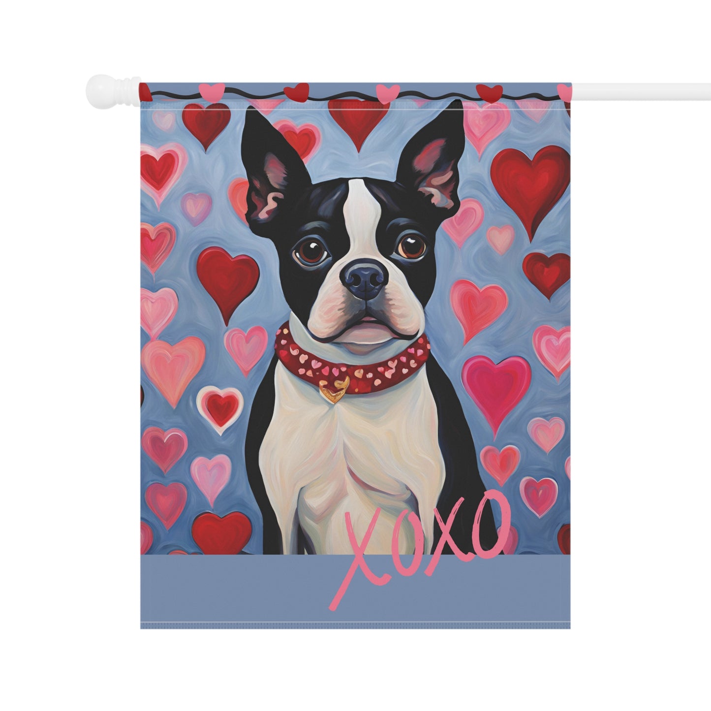 Boston Terrier Valentine 2-Sided Garden & House Flag/Banner