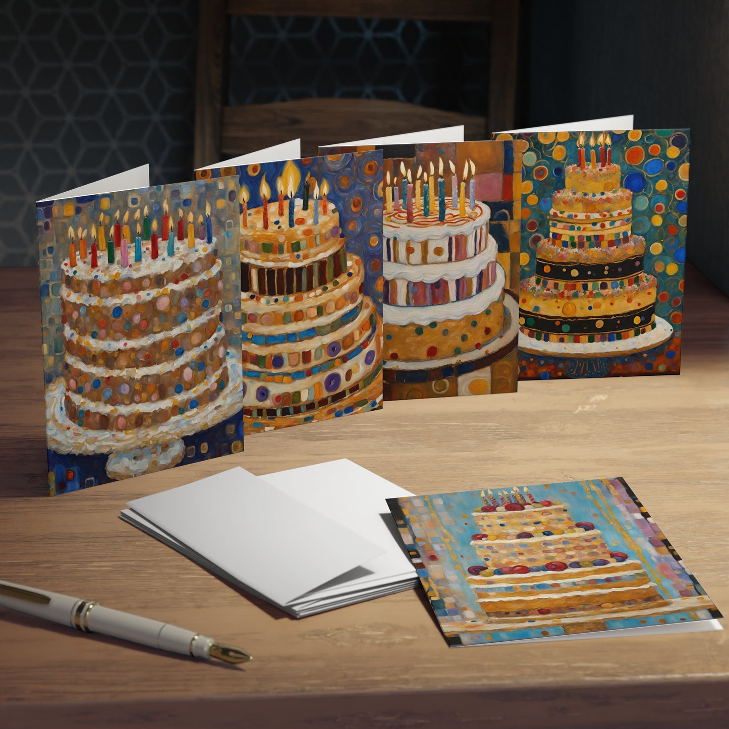 Fancy Cakes Birthday Greeting Cards (5-Pack)