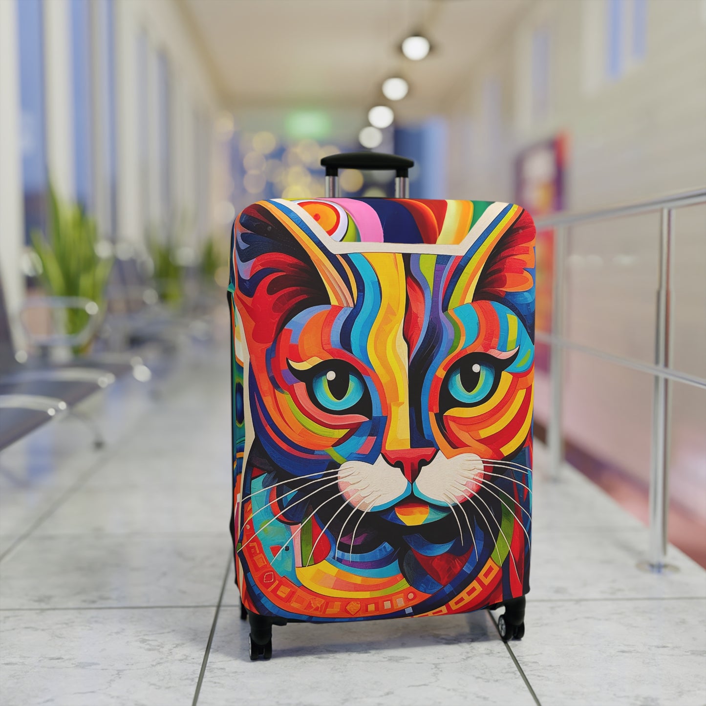 Saffron Abstract Cat Luggage Cover