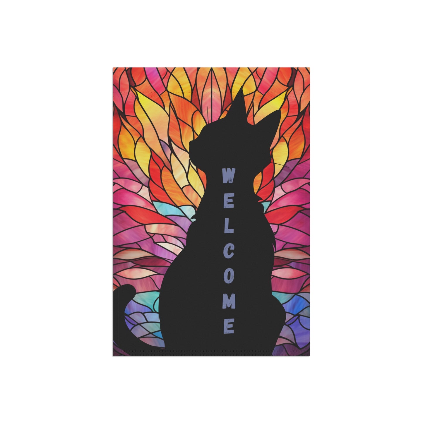 Black Cat Welcome 2-Sided Garden & House Flag/Banner