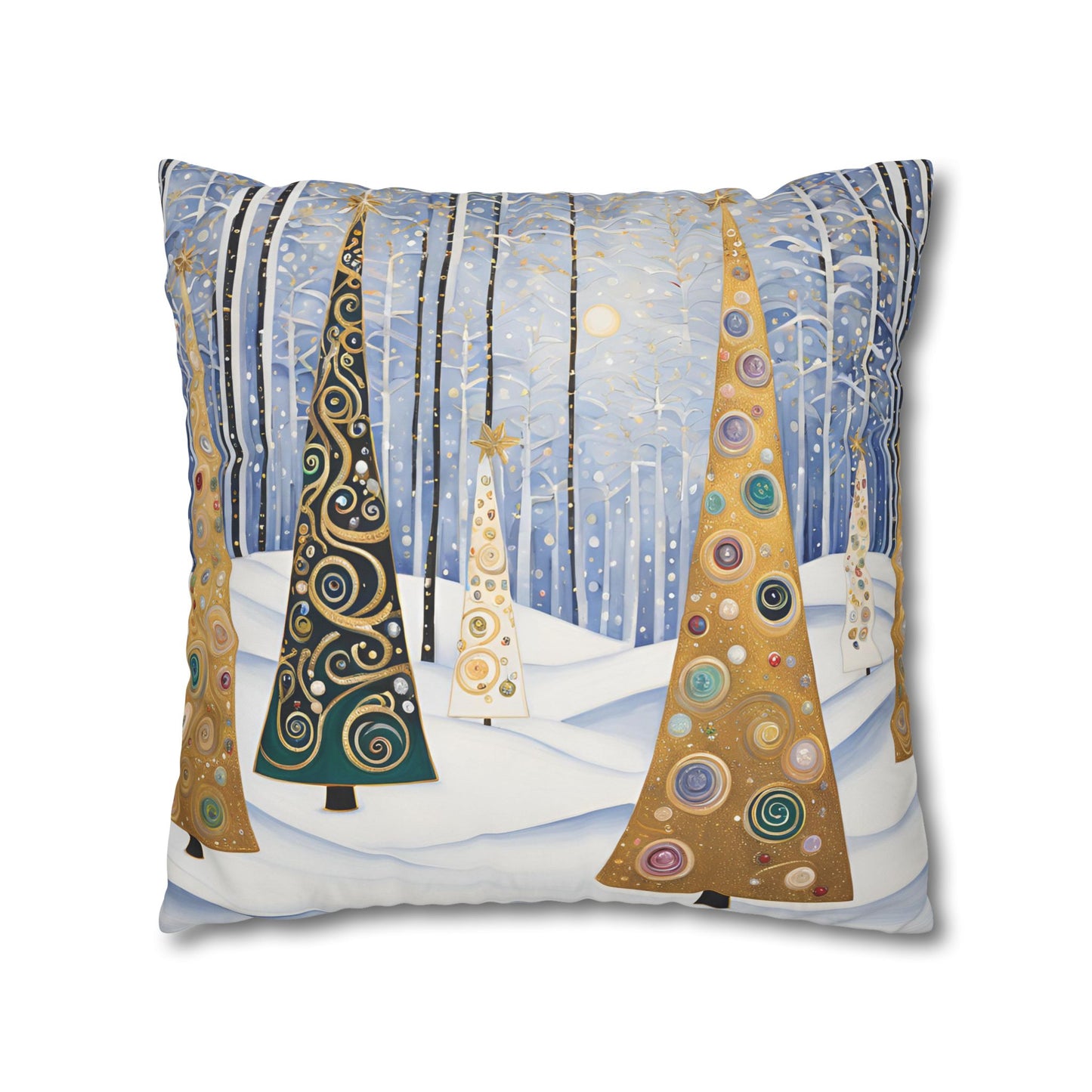 Christmas Tree Frills Square Poly Canvas Pillowcase