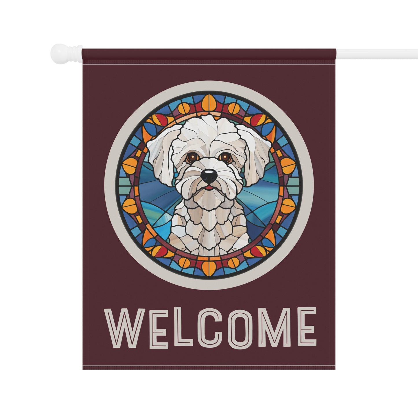 Bichon Frise Welcome 2-Sided Garden & House Flag/Banner