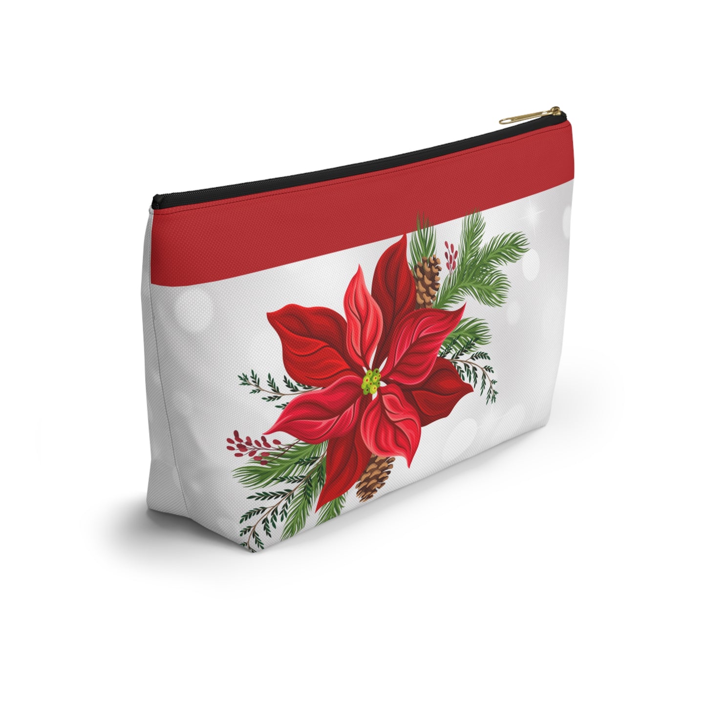 Big Poinsettia Accessory Pouch w T-bottom