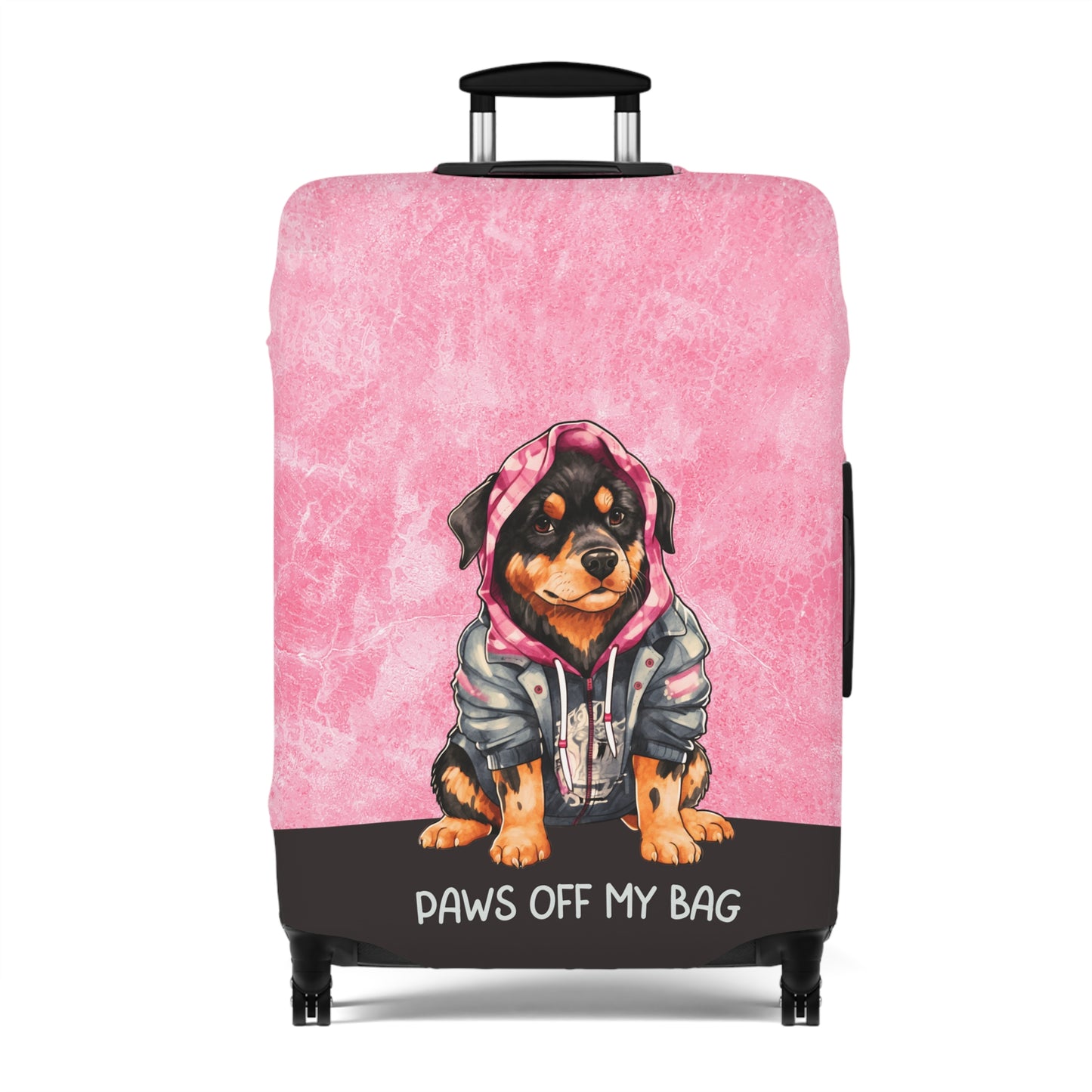 Rottweiler in Hoodie Jacket Paws Off My Bag Luggage Cover