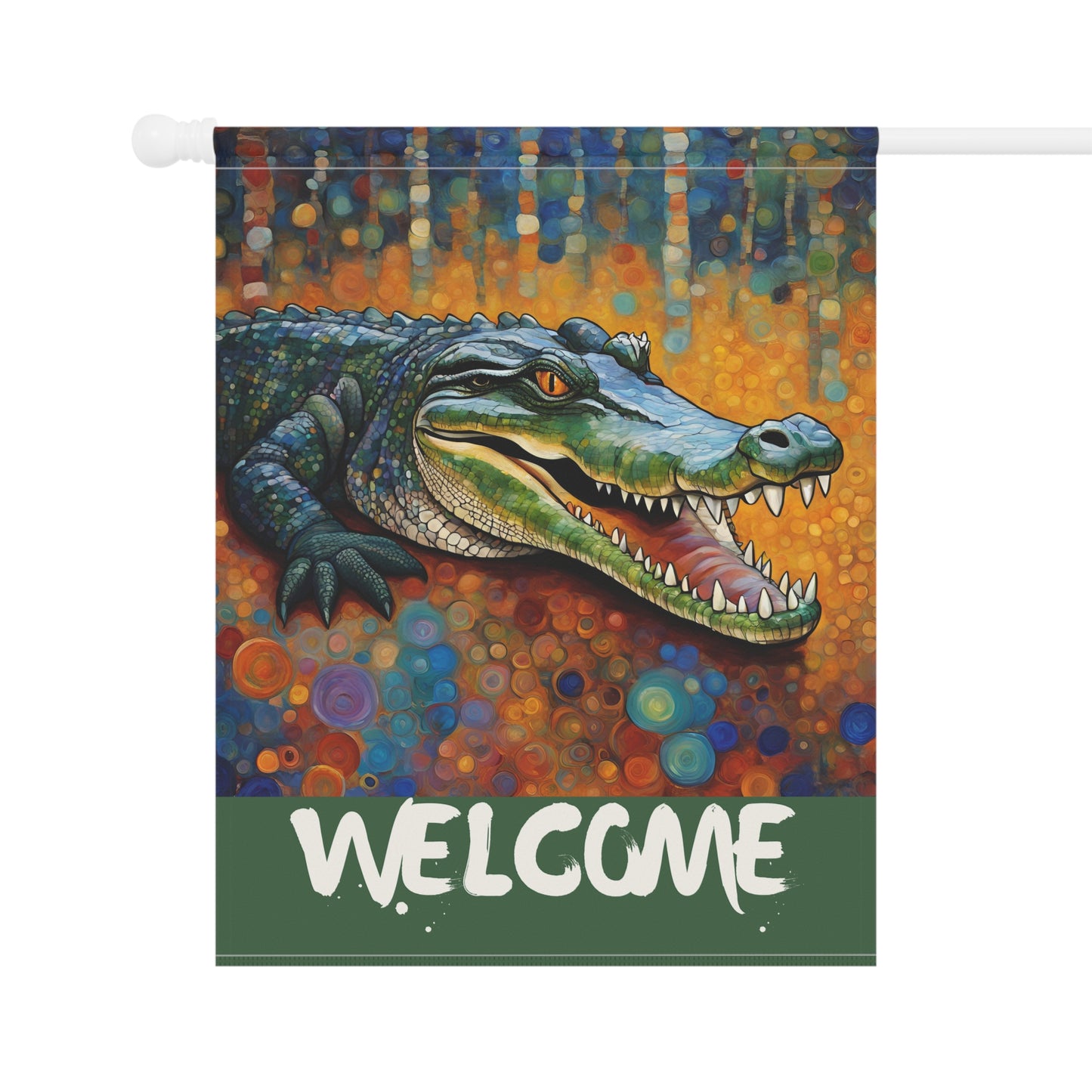 Alligator Welcome 2-Sided Garden & House Flag/Banner