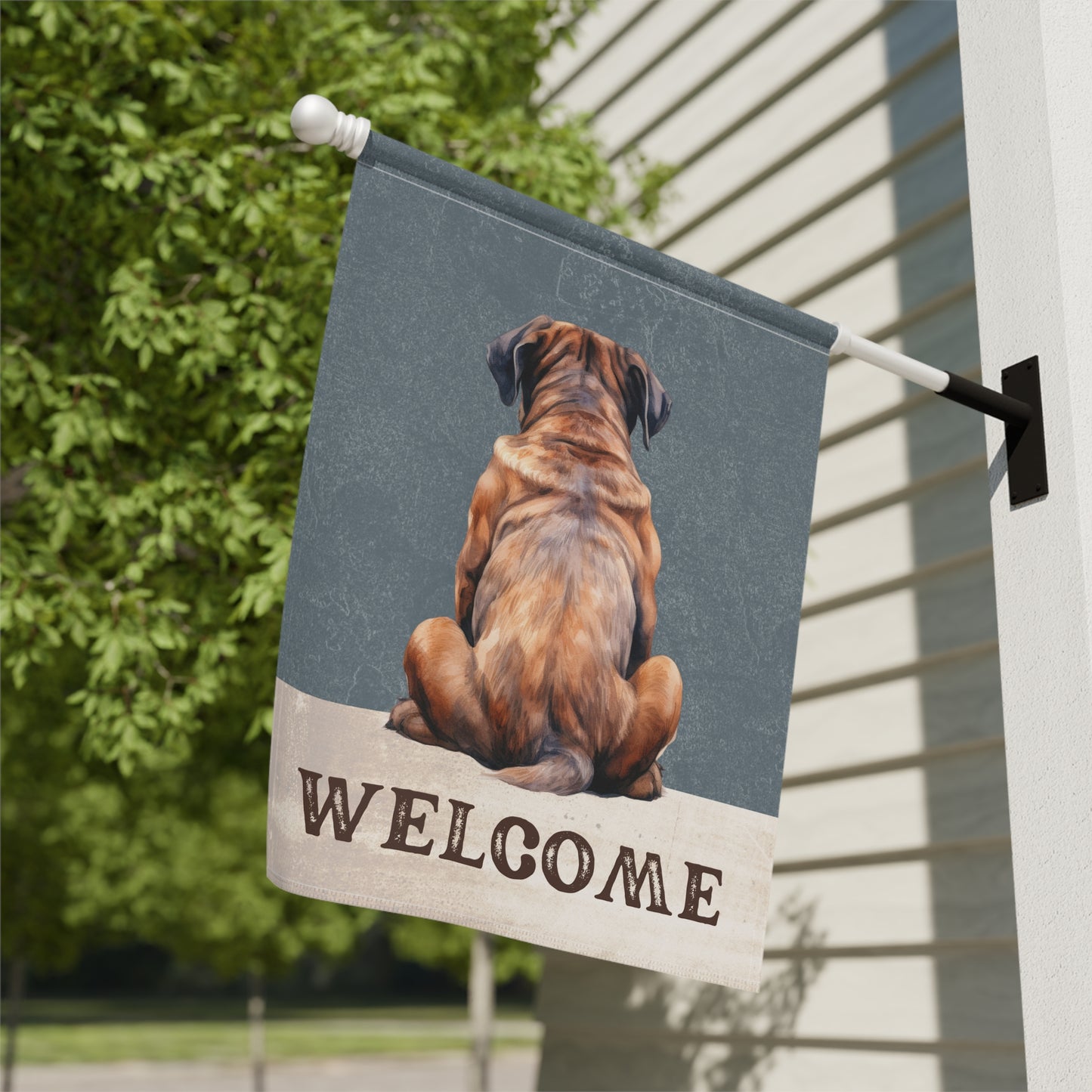 Mastiff Welcome 2-Sided Garden & House Flag/Banner