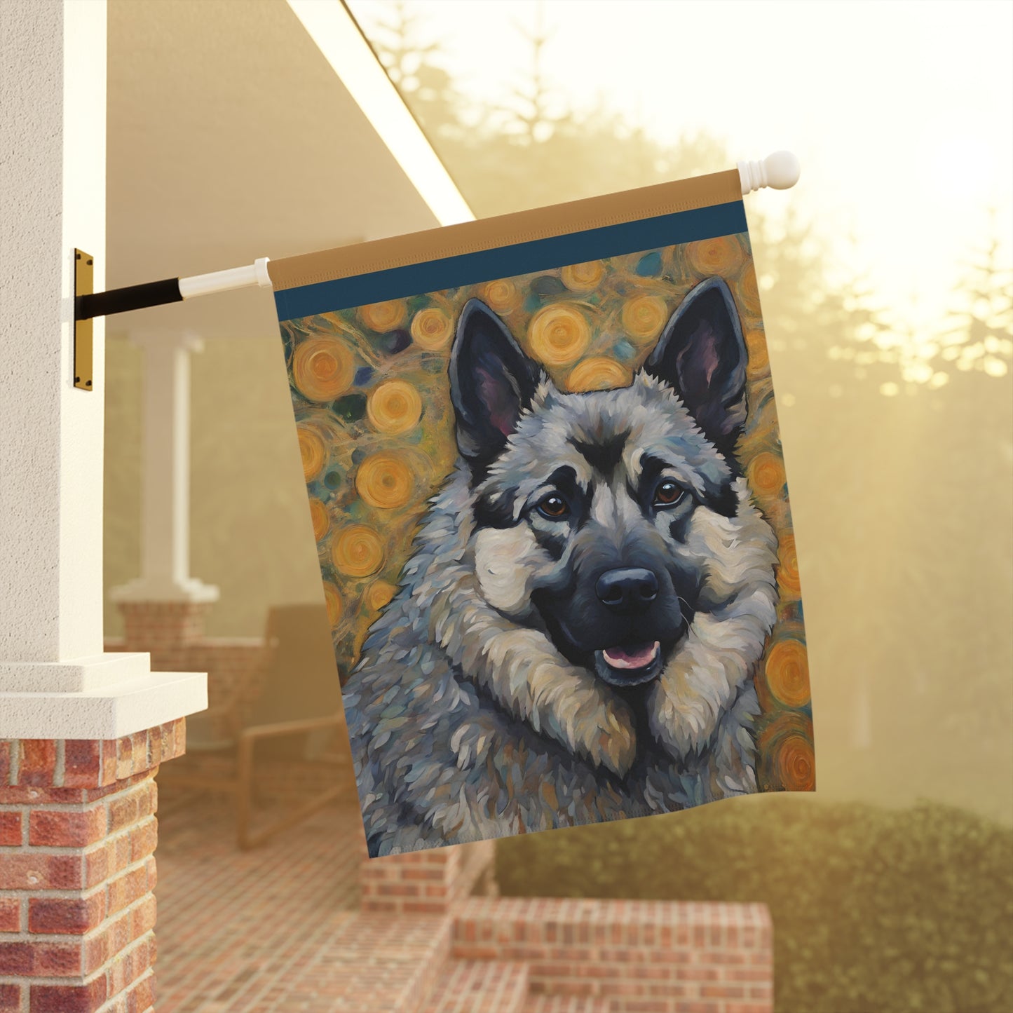 Norwegian Elkhound 2-Sided Garden & House Flag/Banner