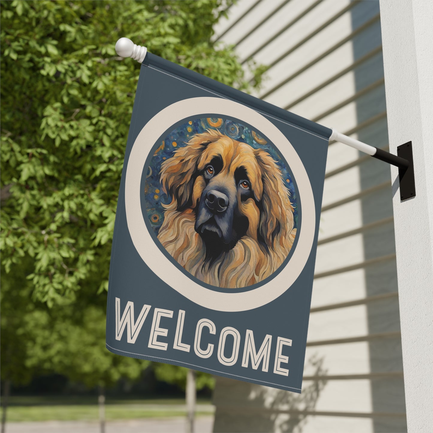 Leonberger Welcome 2-Sided Garden & House Flag/Banner