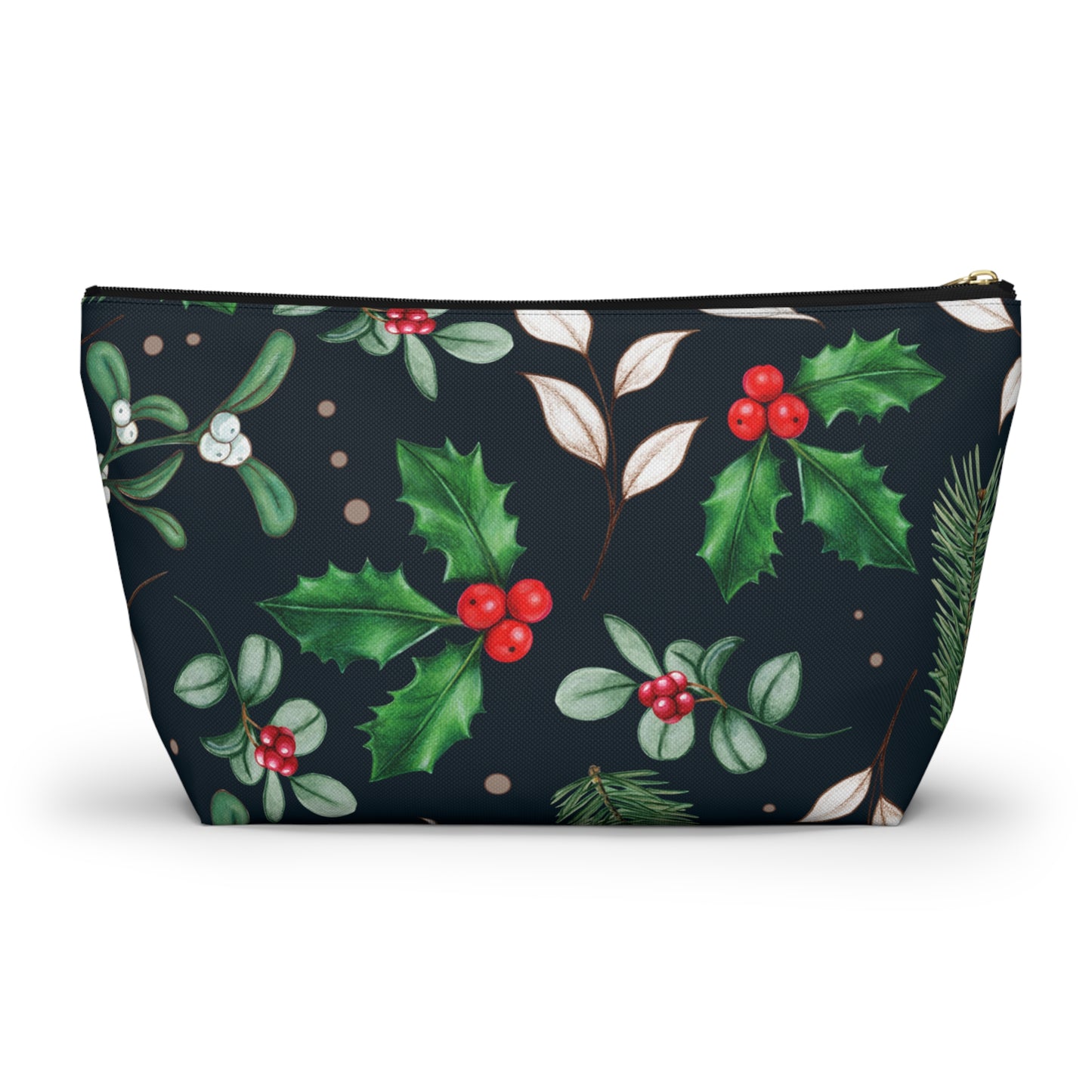 Holly Jolly Christmas Accessory Pouch w T-bottom