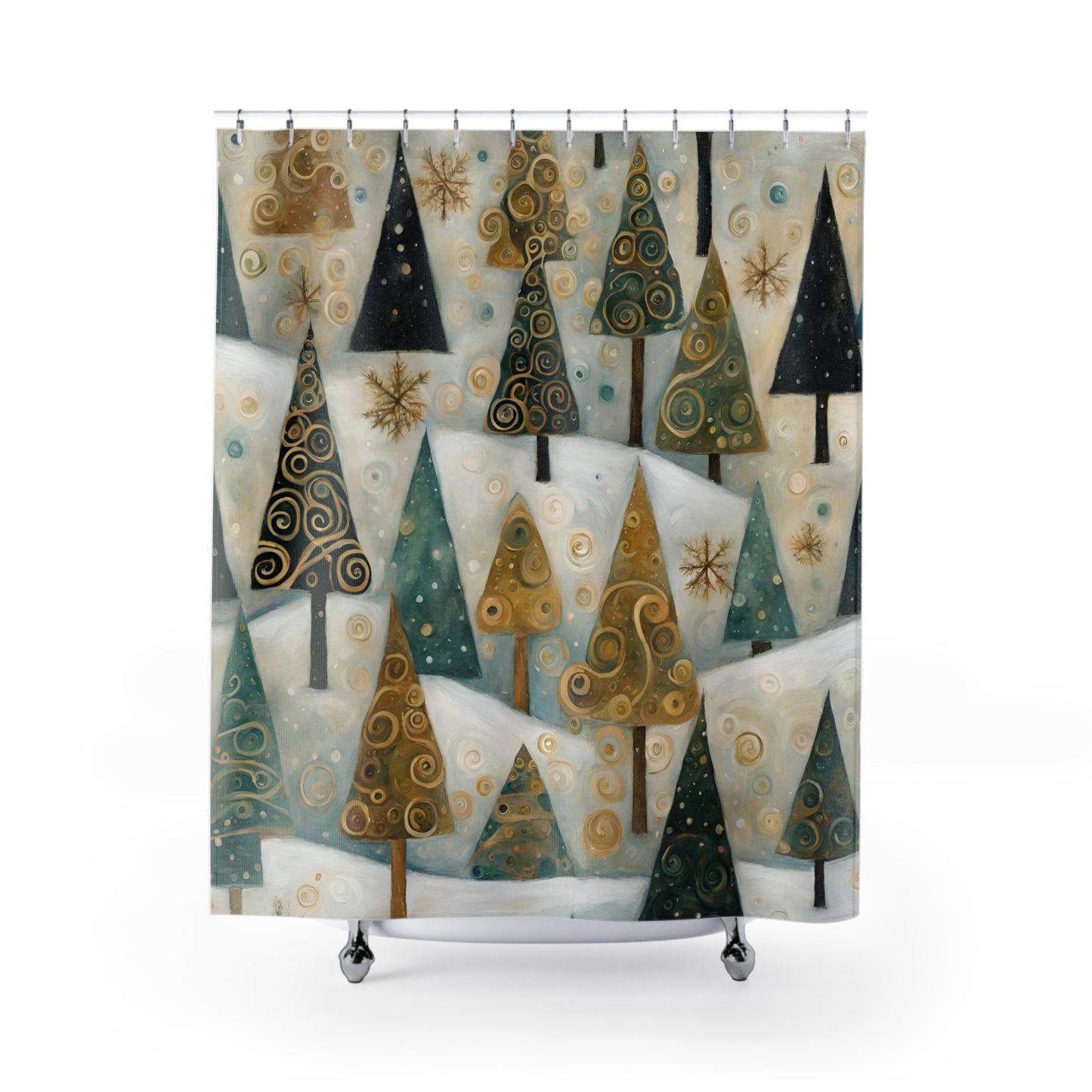 Festive Forest Polyester Shower Curtain