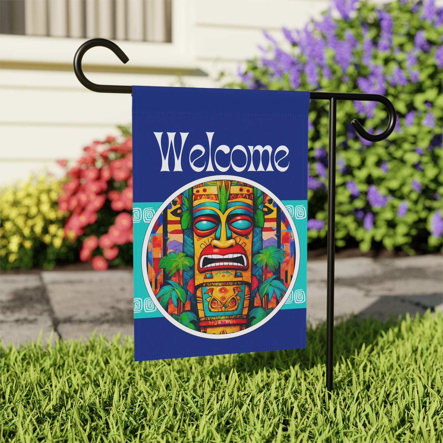 Tiki Steve Welcome 2-Sided Garden & House Flag/Banner