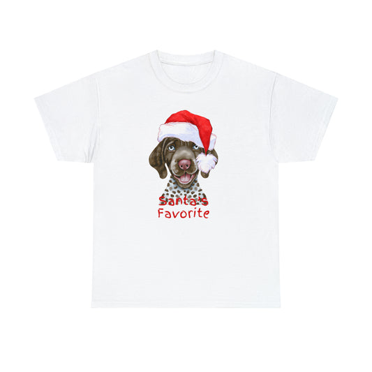 Santa's Favorite German Shorthaired Pointer Unisex Heavy Cotton Tee