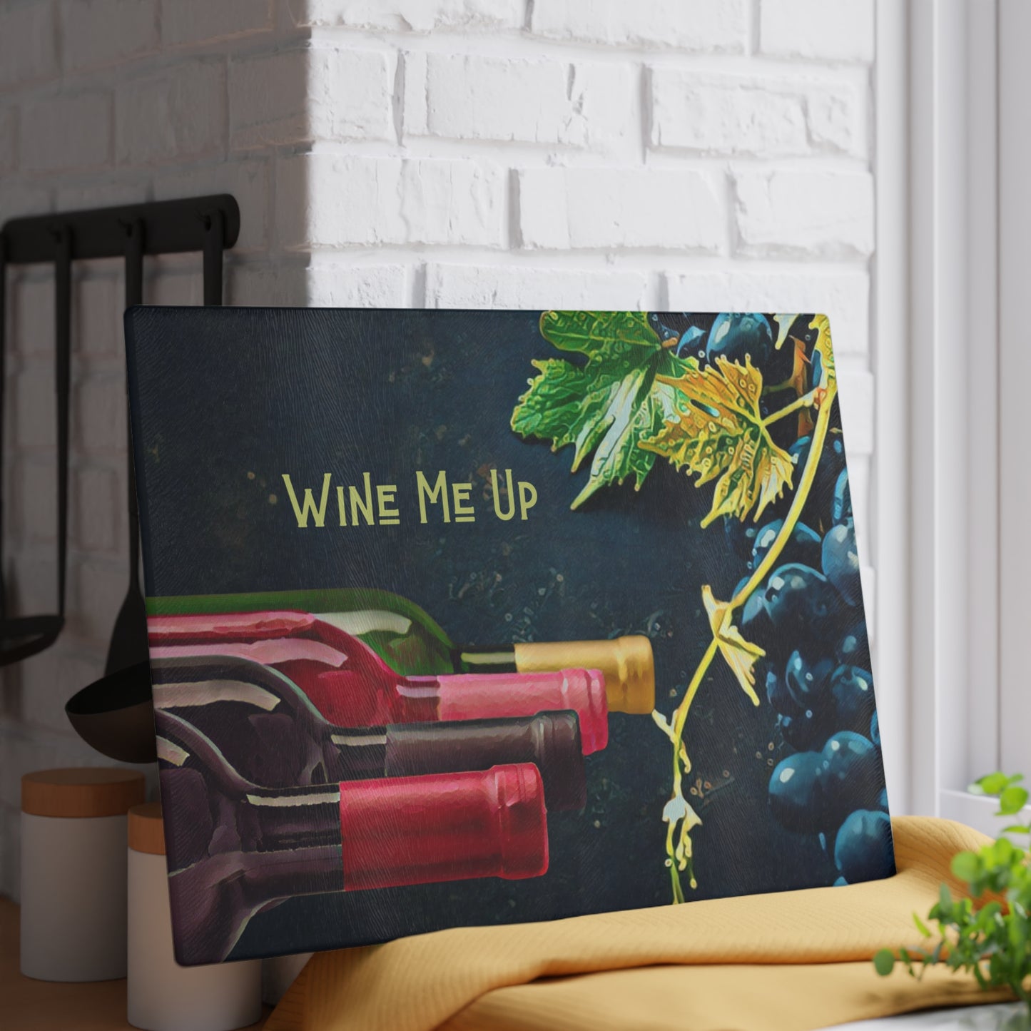 Wine Me Up Tempered Glass Cutting Board