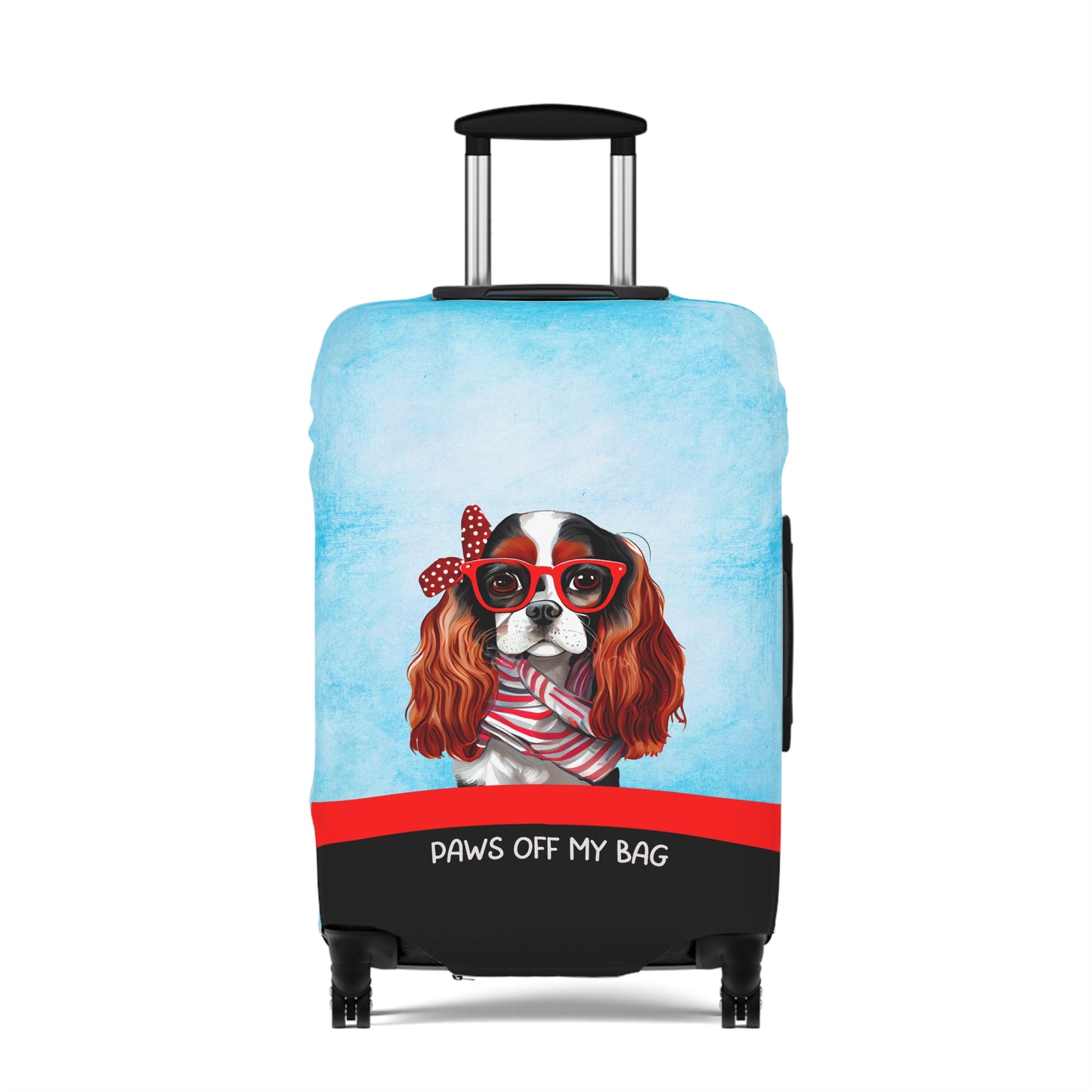 Cavalier King Charles in Glasses Paws Off My Bag Luggage Cover