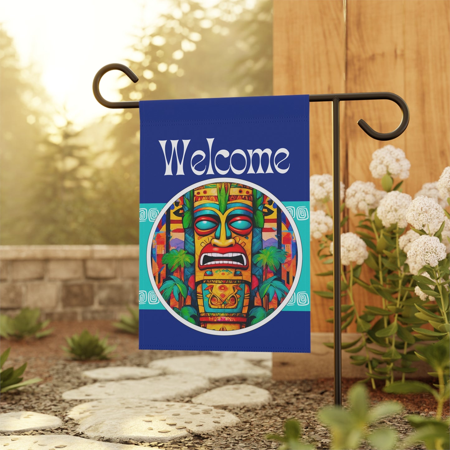 Tiki Steve Welcome 2-Sided Garden & House Flag/Banner