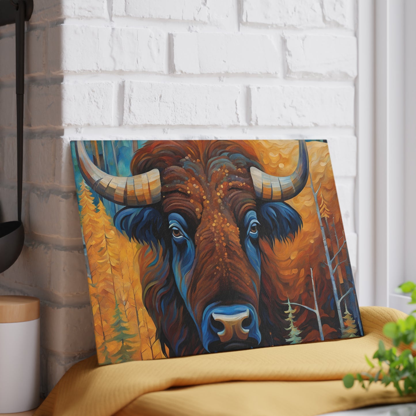 Rocky Mountain Bison Tempered Glass Cutting Board