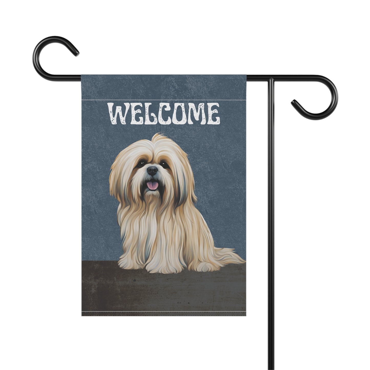 Lhasa Apso Welcome 2-Sided Garden & House Flag/Banner